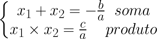 Equação do 2º grau soma e produto
